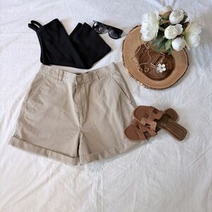 Lauren Ralph Lauren Beige Chino Shorts 10P 100% Cotton Preppy Classic Summer